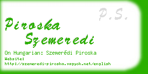 piroska szemeredi business card